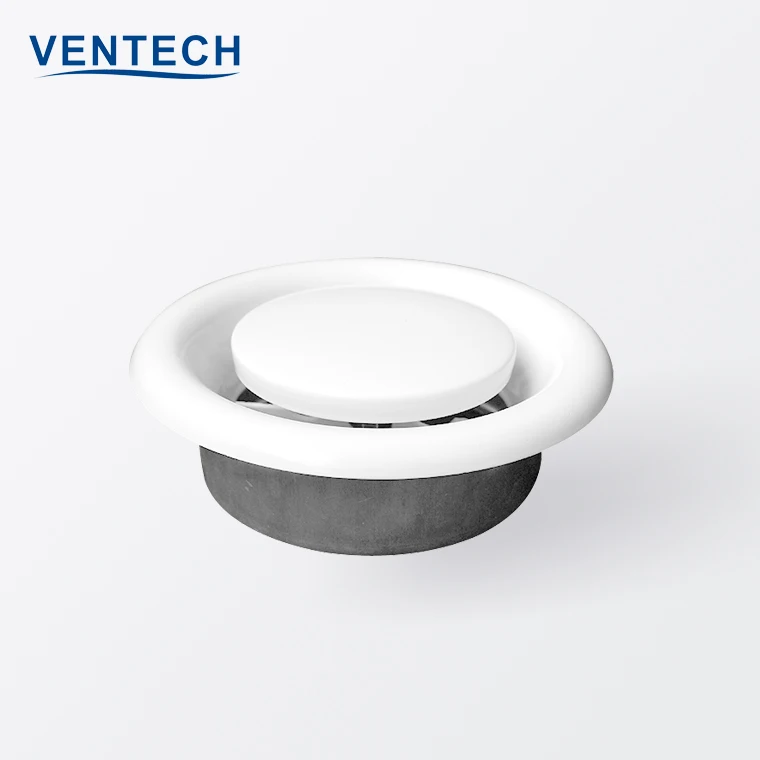 Hvac extract air grille adjustable air flow round ceiling air vent disc valve