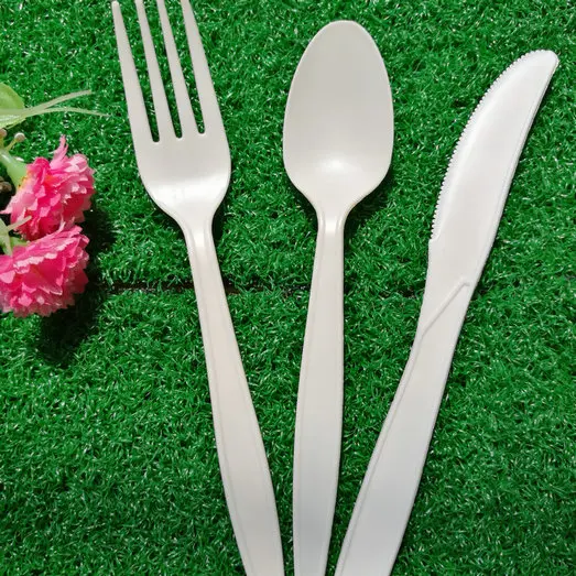 Compostable Cornstarch Spoon Fork And Knife Flatware Utensils Kit Packs ...