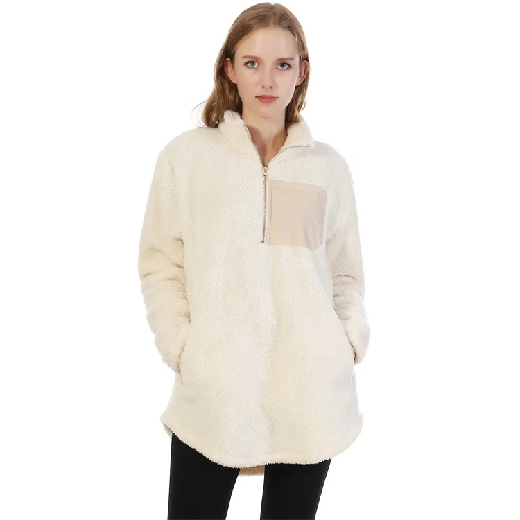 monogrammed sherpa pullover