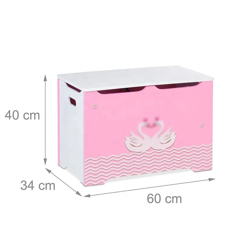 Girls' Pink Kids Furniture Set Swan Pattern Children's Wooden Toy