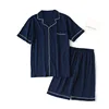 Pantaloncini in maglia tinta unita da uomo - ciano