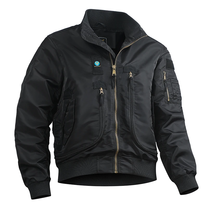 pilot winter streetwear nylon windproof wind breaker designer Custom embroidered Bomber men jacket_voghion.com