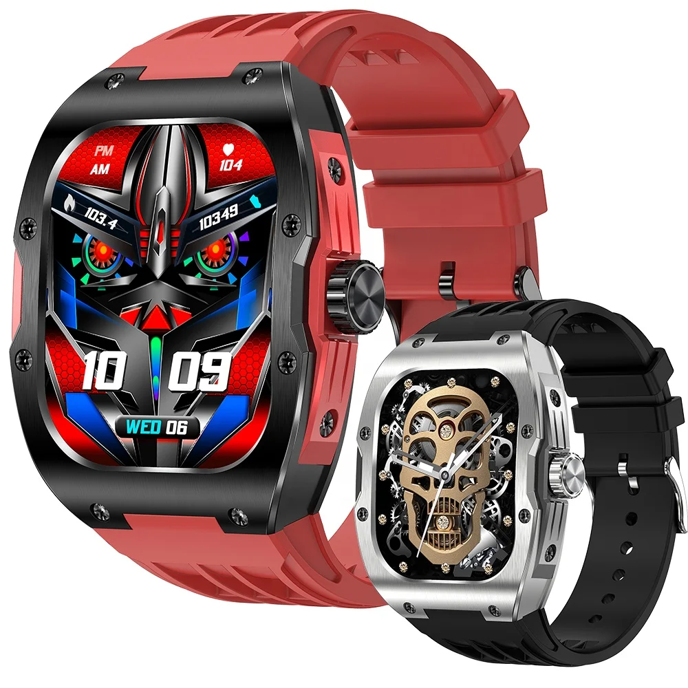 2024 AK69 Smart Watch BT Call 1.95 AMOLED Screen Heart Rate Blood Oxygen Monitoring Outdoor Multi-Sports Smartwatch