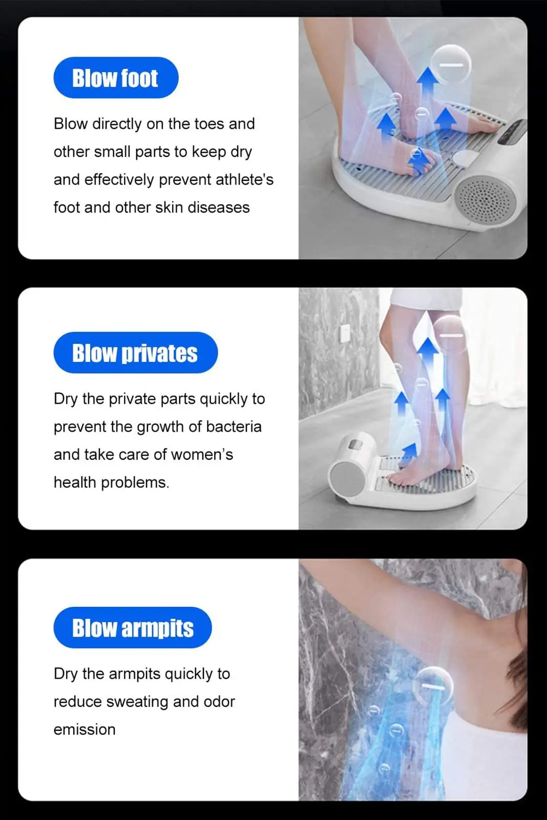 Negative Ions Body Heater Blow Dryer Waterproof Allround Quickdrying Body Dryer Household Body