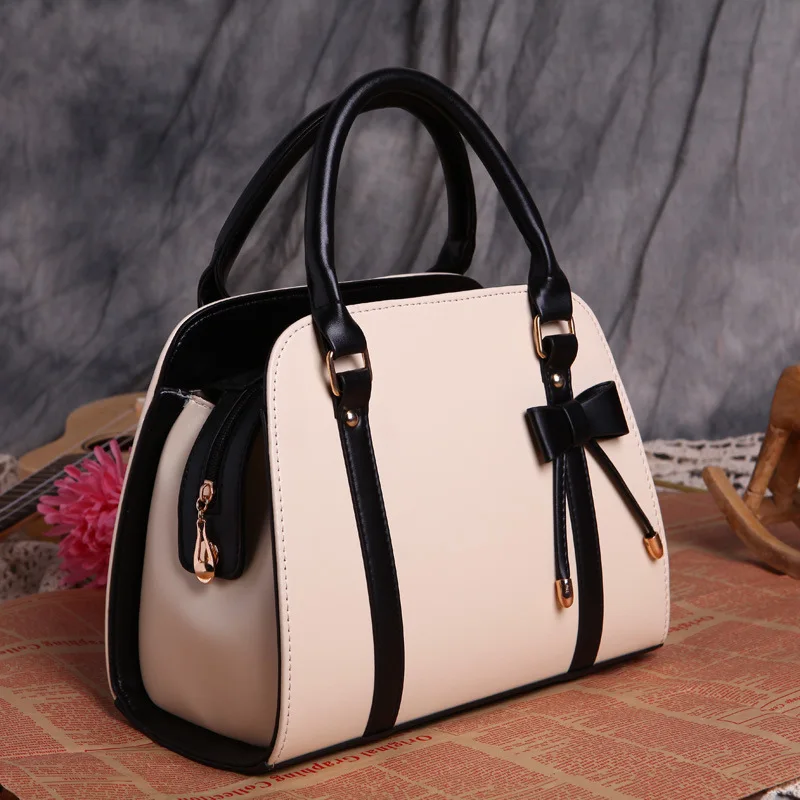 Ladies Stylish Bow Detail Colourful Tote Bags Women Shoulder Hand Shoulder Bags