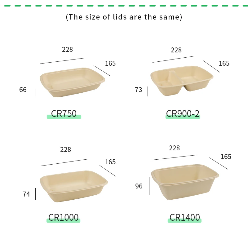 Harvest CR32 Sustainable Compostable Fiber Pulp Salad Bowls