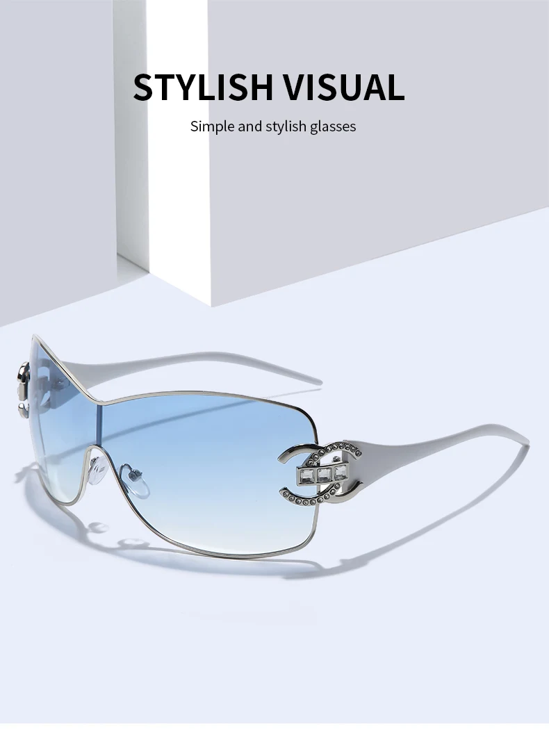One pc stylish new 3 colors big frame uv protection sunglasses main image 1