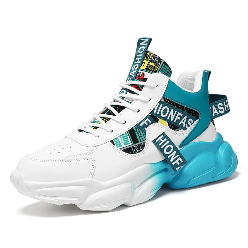 Men's shoes 2024 fall new breathable high-top trend inside booster sneakers