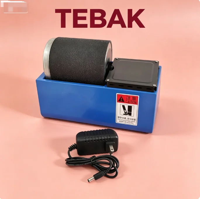 TEBAK Mini Automatic Jewelry Polishing Tumbler, Portable Rock Tumbler Machine with Soft Silicone Roller