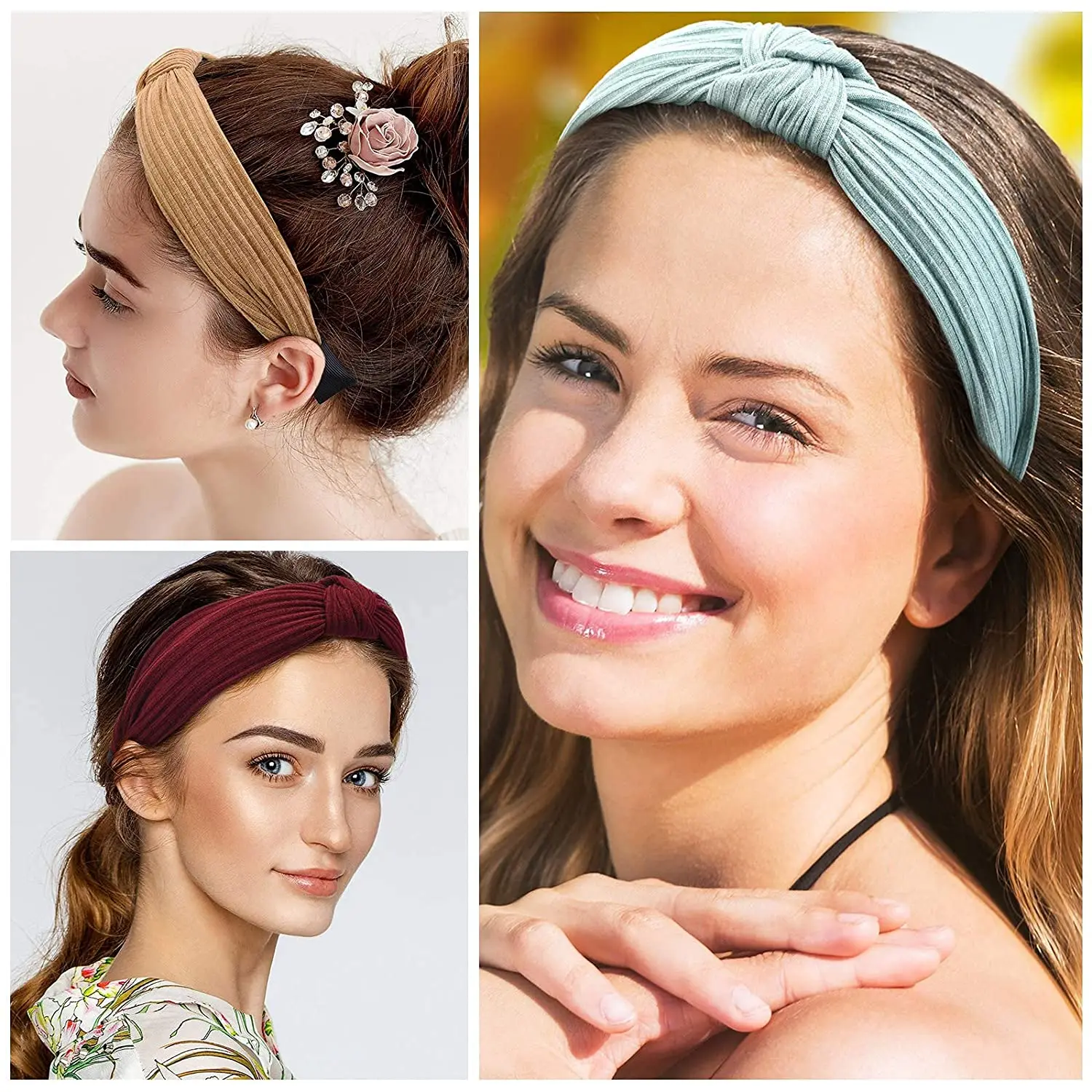 YANHAO Headbands Hair Head Band- Knotted Wide Turban headband Fashion Cute  Hairbands Hair Accessories for Girls and (YHHFG-017) : : Jewellery