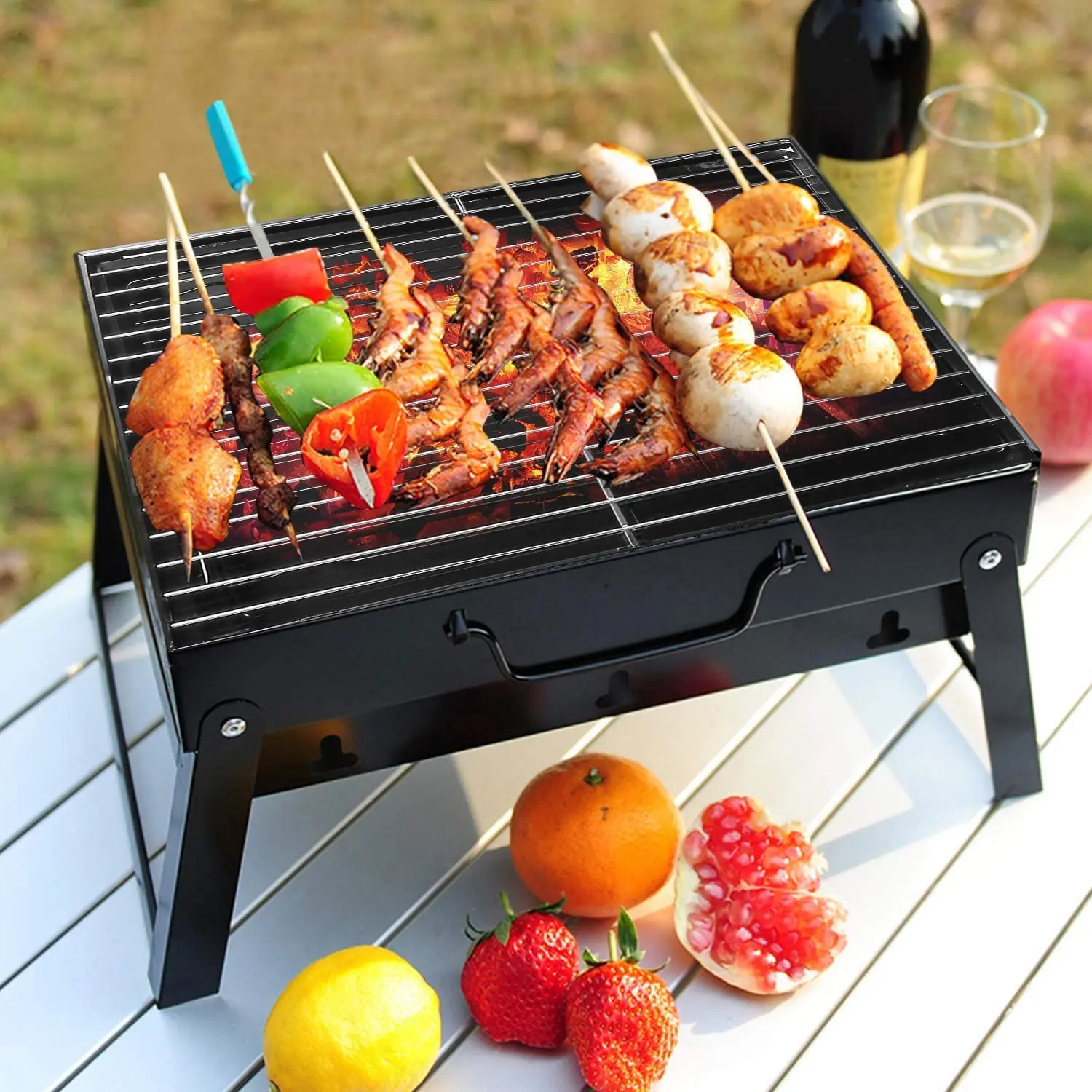 GRIL EN ACIER Inoxydable Barbecue Treillis Métallique Rond EUR 14,35
