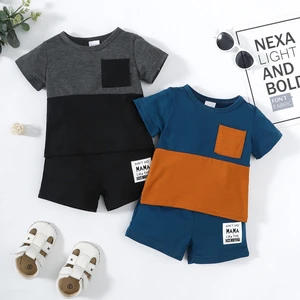 Wholesale Summer Boys Clothing Sets Baby Kid Boy Denim 100% Cotton Pant and T-Shirt Set