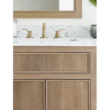 Hangzhou Artisan Custom Natural Wood Veneer Oak Frame Structure Inset Solid Wood Bathroom Vanity