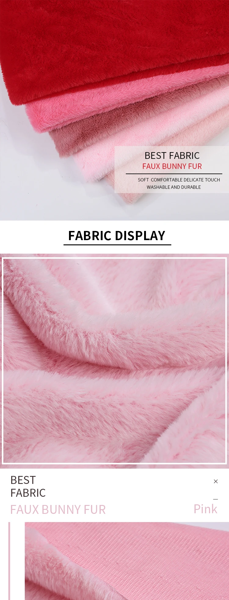 Etong Factory 100 Polyester Fake Fur Fabric Imitation Rabbit Hair Fabric Rabbit Faux Fur Plush 9868