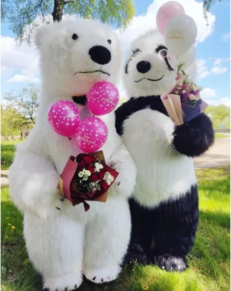 2024 High Quality Giant Panda Inflatable Costume Street Funny Polar Bear  Mascot Costume Cosplay Inflatable Mascot Costume, image size:800x1006