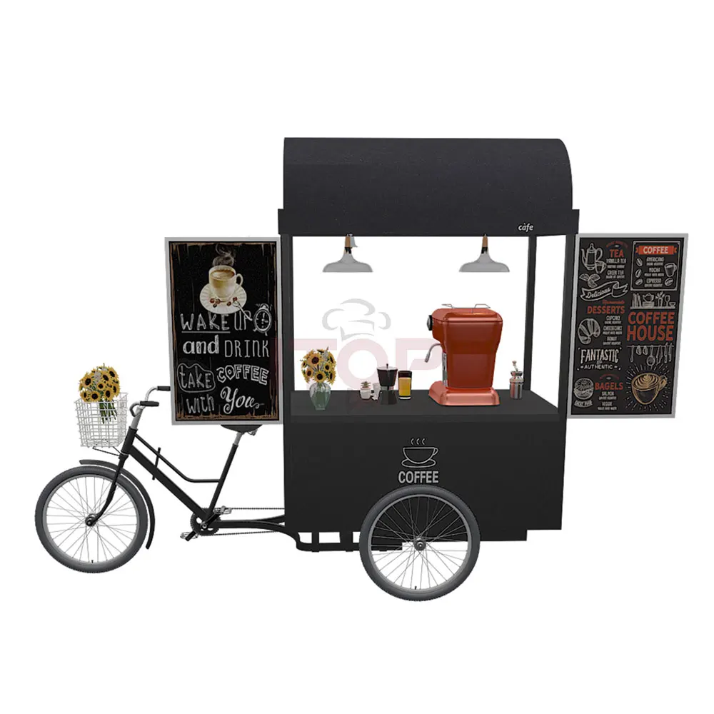 Cargo Coffee Bike Mobile Snack and Beverage Vending Cart
