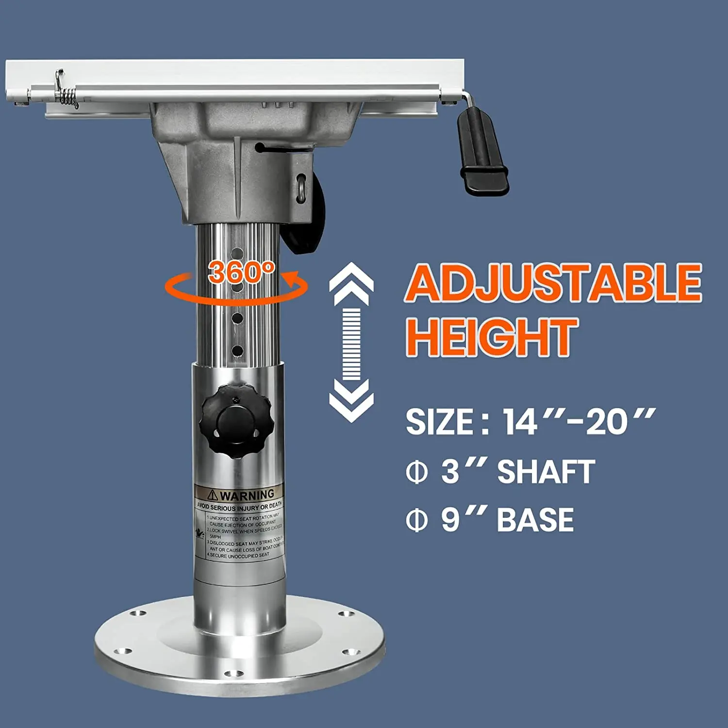 Aluminum Adjustable Boat Seat Pedestal With Slider Buy Boat Seat