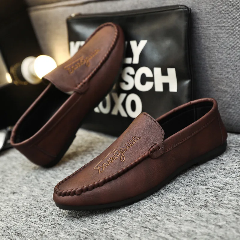 New Africa Best Sale Man Casual Shoes Mocassins Marque De Luxe En Cuir  Slip-on Low Price PU Leather Sneaker Daily High Quality