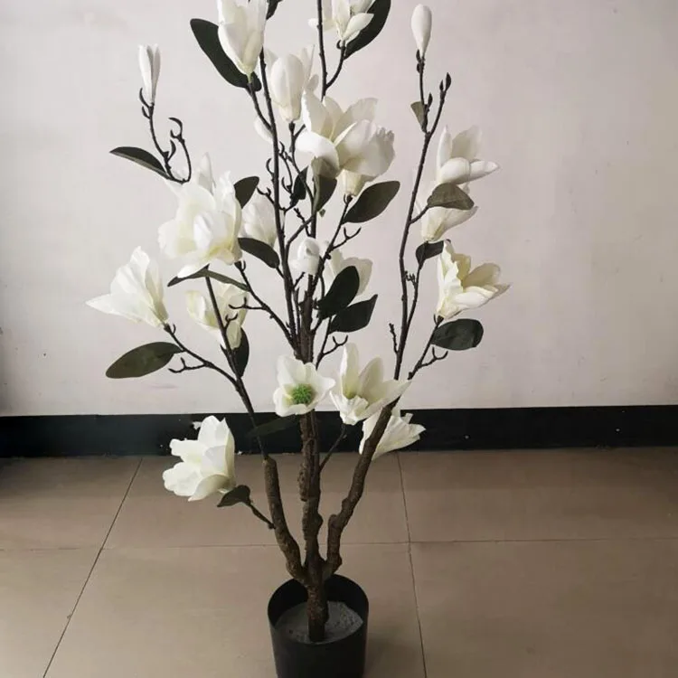 Flor De Seda Falsa Rosa Y Blanca Barata,Planta En Maceta,Árbol Magnolia  Artificial Para Decoraciones Para Interiores Y Exteriores - Buy Magnolia  Árbol De La Flor,Artificial Árbol De Mango,Artificial De Los Árboles De