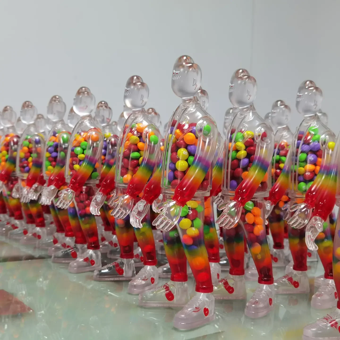 Custom Mini Bear Coloring Figure High Quality PVC Designer Figurine Transparent ABS Plastic Colorful Transparent Toy Animal