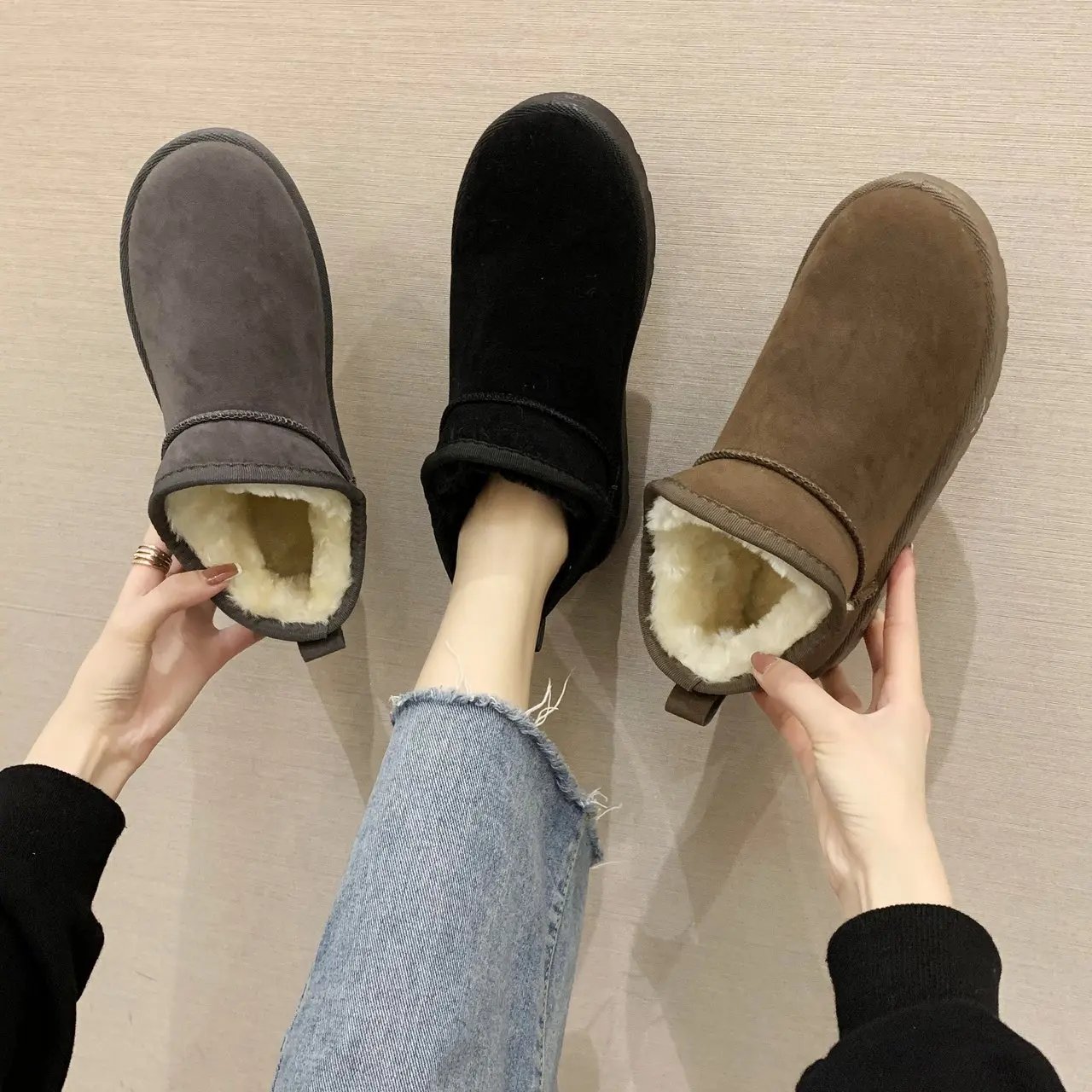 Wholesale High Quality Cotton Boots Nonslip Flat Boots For Winter
