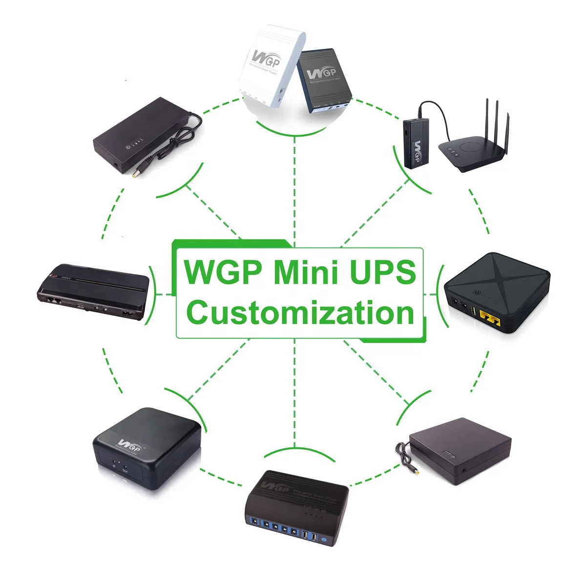 WGP Multiple Outputs Battery Wifi Backup Power Supply System Online 5V 9V 12V USB DC Mini UPS for CCTV Camera WiFi Router Modem