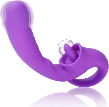 Clitoral G Spot Vibrator Vibrating Silicone Dildos with 10 Swing Licking & 10 Vibrating Modes for Gril Nipple Anal Stimulation