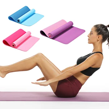 Two color non slip tpe183 * 61cm 6mm thick yoga mat gym home odorless mat environmental anti fatigue yoga exercise mat