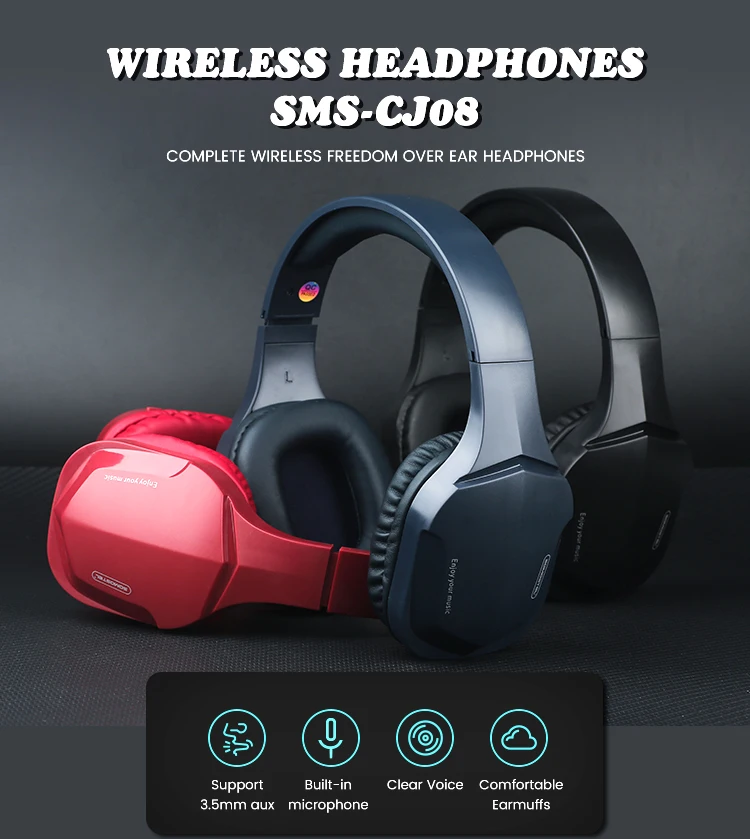 Bluetooth V5.0 estéreo Super Bass Micrófono incorporado sobre la oreja  Auriculares para teléfonos celulares, smartphones, tabletas, MP3 y todos  los