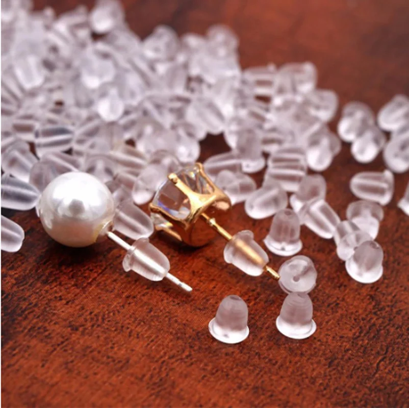 100pcs Outlet Plastic Earring Backs Replacements Comfortable Ear Nut 