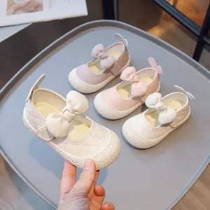 Wholesale Children Breathable Flat Shoes Bow Sweet Kid Princess Girls Casual Anti-Slip Girls Shoes