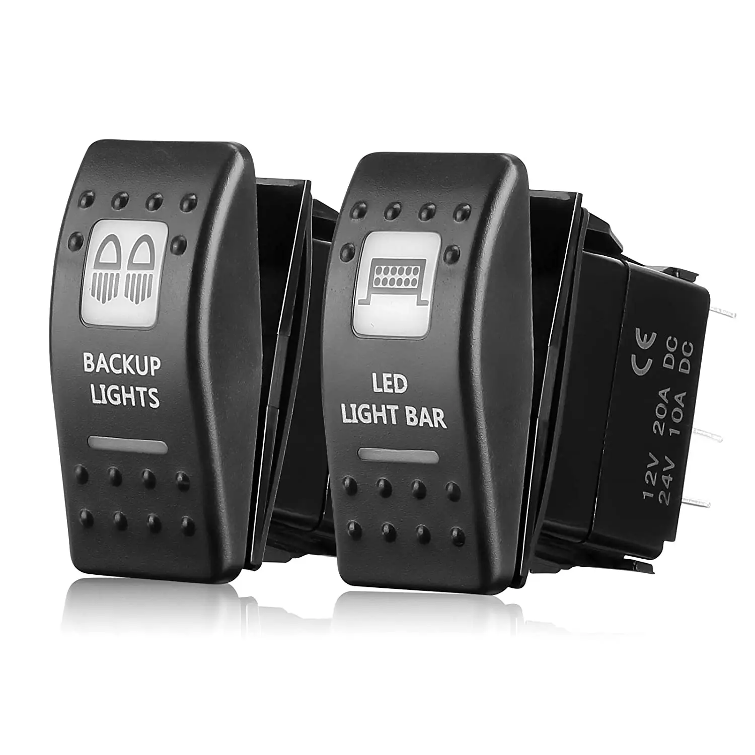Set 3 Interruttori A Bilanciere Marini 12V/24V Con LED | Impermeabili IP65, 20A, SPST, Per Barca, ATV, Auto + Cavi Inclusi