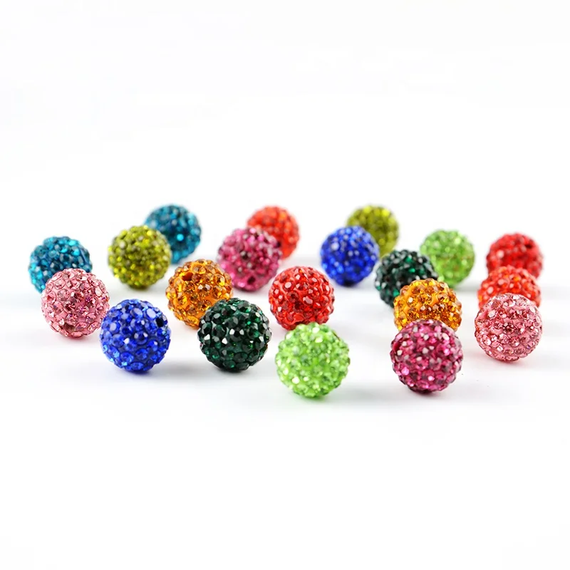 6mm 8mm 10mm 12mm Loose Polymer Disco Ball Clay Crystal Rhinestone Beads  for Jewelry Making