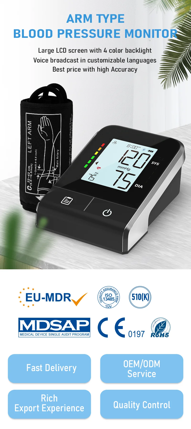 Mdr Machine Hot Selling Medical MDR Upper Arm Blood Pressure Monitor