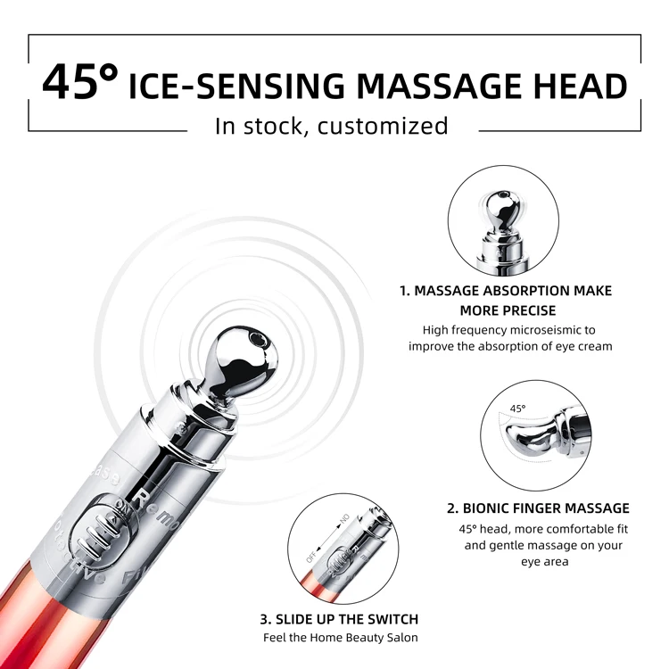 Custom Cosmetic Luxury Empty Soft Tube Packaging Vibrating Eye Cream Massage Plastic Tube with Electric Metal Roller Applicator