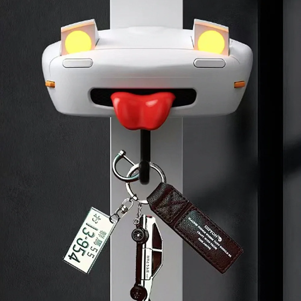 Funny Cute Lighting Key Holder with Pop up Open Headlights Vintage Style Wall Mounted Hook Key Chian Hooker