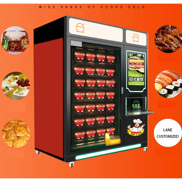 Cooked Food Microwave Heating Vending Machine Selling Hot Food Self