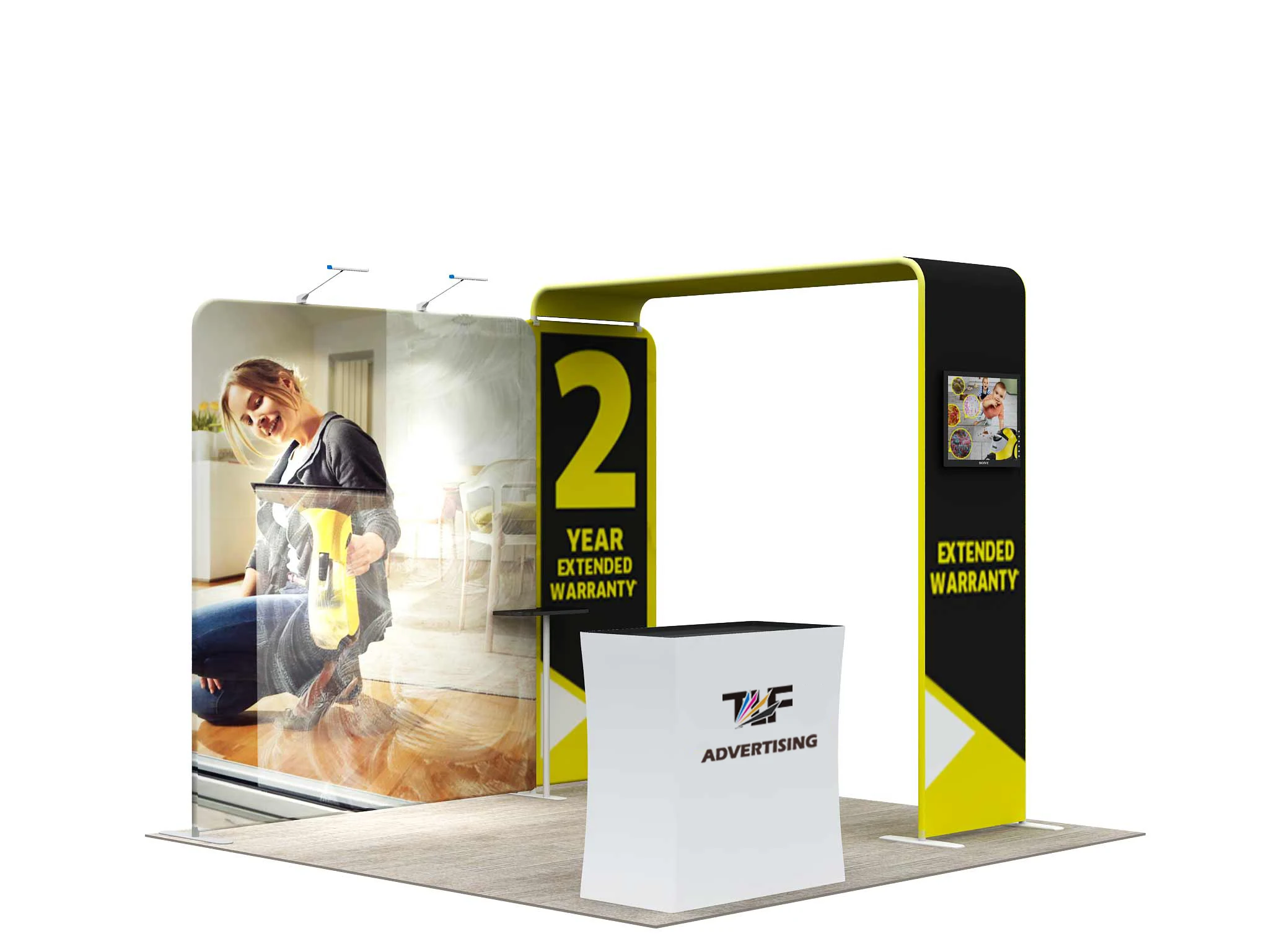 Portable 3x6 Modular Trade Show Booth Stand 10x20FT Tension Fabric ...