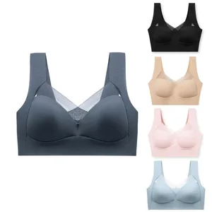 Fashion Deep Cup Sexy Push up Wireless Bras Summer Seamless Vest Tops Full Back Coverage Bra Plus Size L-6XL
