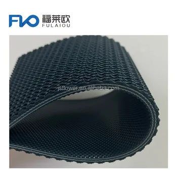 Hot Selling Custom Dark Green Pvc Conveyor Belt Heavy-Gauge Grass Pattern diamond bottom Conveyor Belt