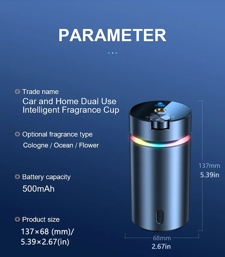 Smart Car Perfume Bottle Diffuser 50ml Essential Oil Scents Car Aroma