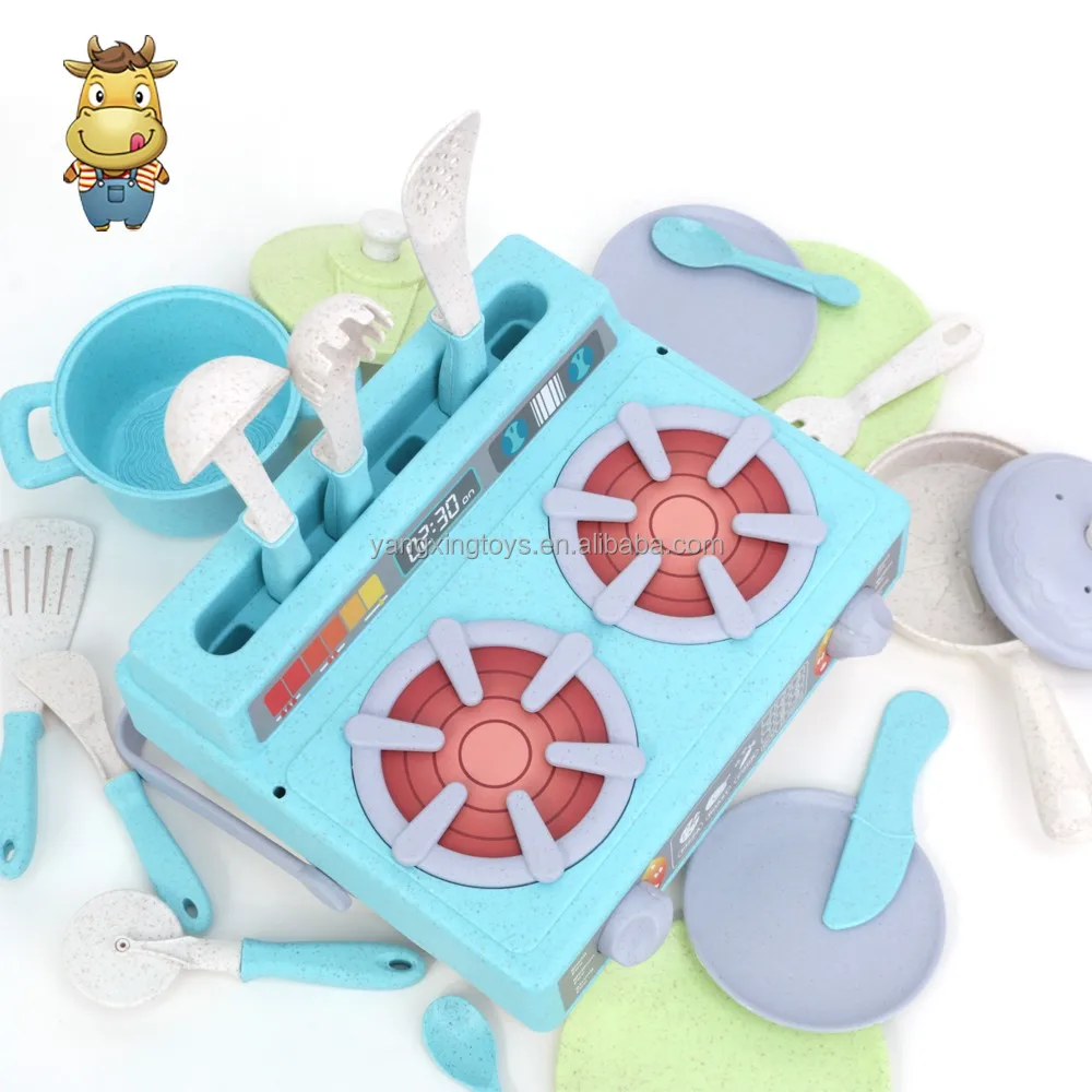 Домашняя кухонная игрушка от производителя газовая плита игрушки для приготовления пищи Экологичная Пшеничная солома детская ролевых игр посуда инструменты