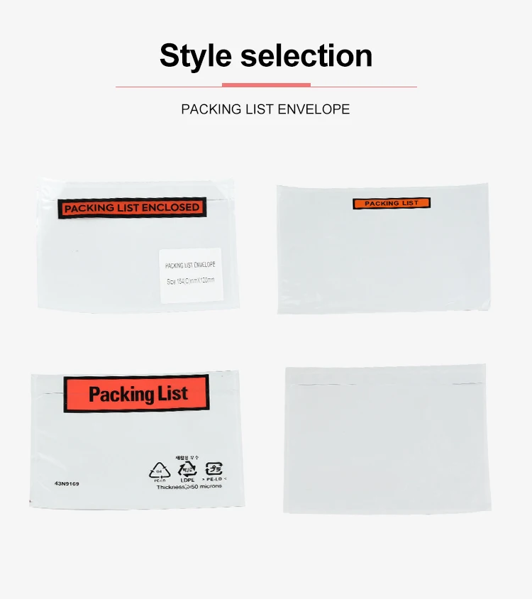 A5 Transparency Packing List Enclosed Self Adhesive Envelopes Self
