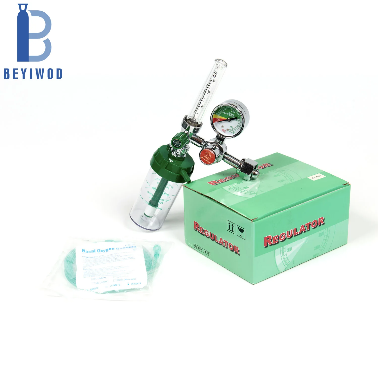 High Quality BEYIWOD 1-15 LPM 15 Liter 150bar Medical Oxygen Regulator for Aluminum Cylinder