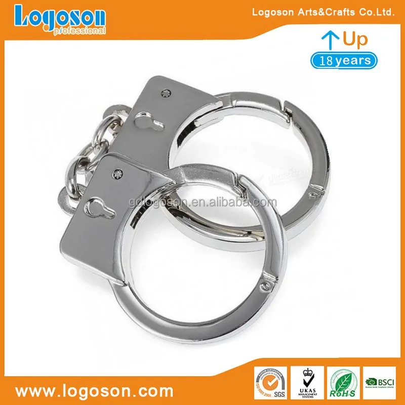 Customize Mini Handcuffs Keychain Wholesale Engraved Keyring With Key Keychains Handcuff