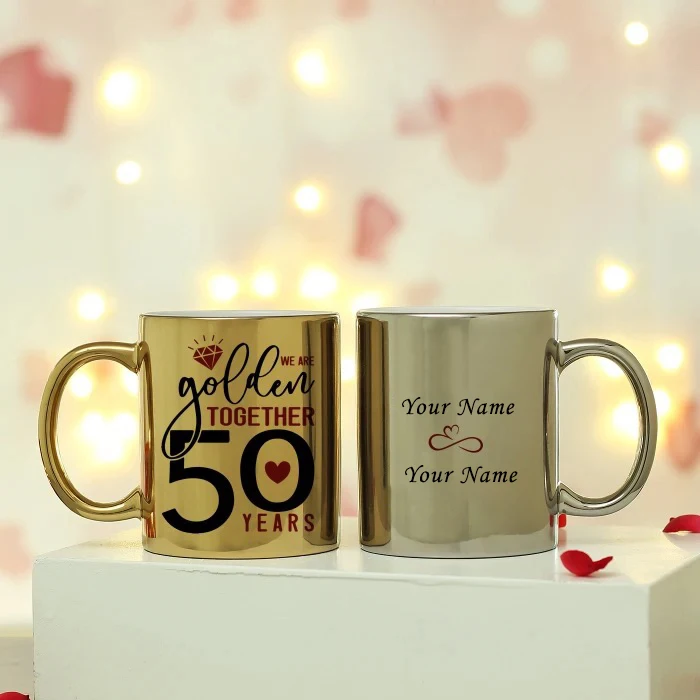 Tazas Personalizadas Aniversario - 50 nos De Plata