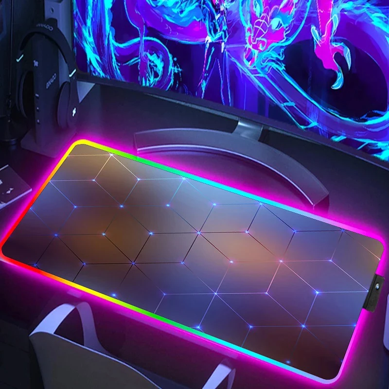 Anime Sublimation Mouse Pad Mat Custom Logo Mousepad Manufacturer Big Non-slip Usb Led Rgb Mouse Pad for Computer Game