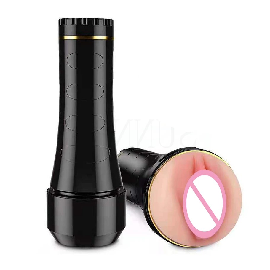 Free Custom Box - Realistic Vagina Male Masturbator Oral Mouth Aircraft Cup Real Pussy Sexo Deep Throat Double Hole Sex Toy