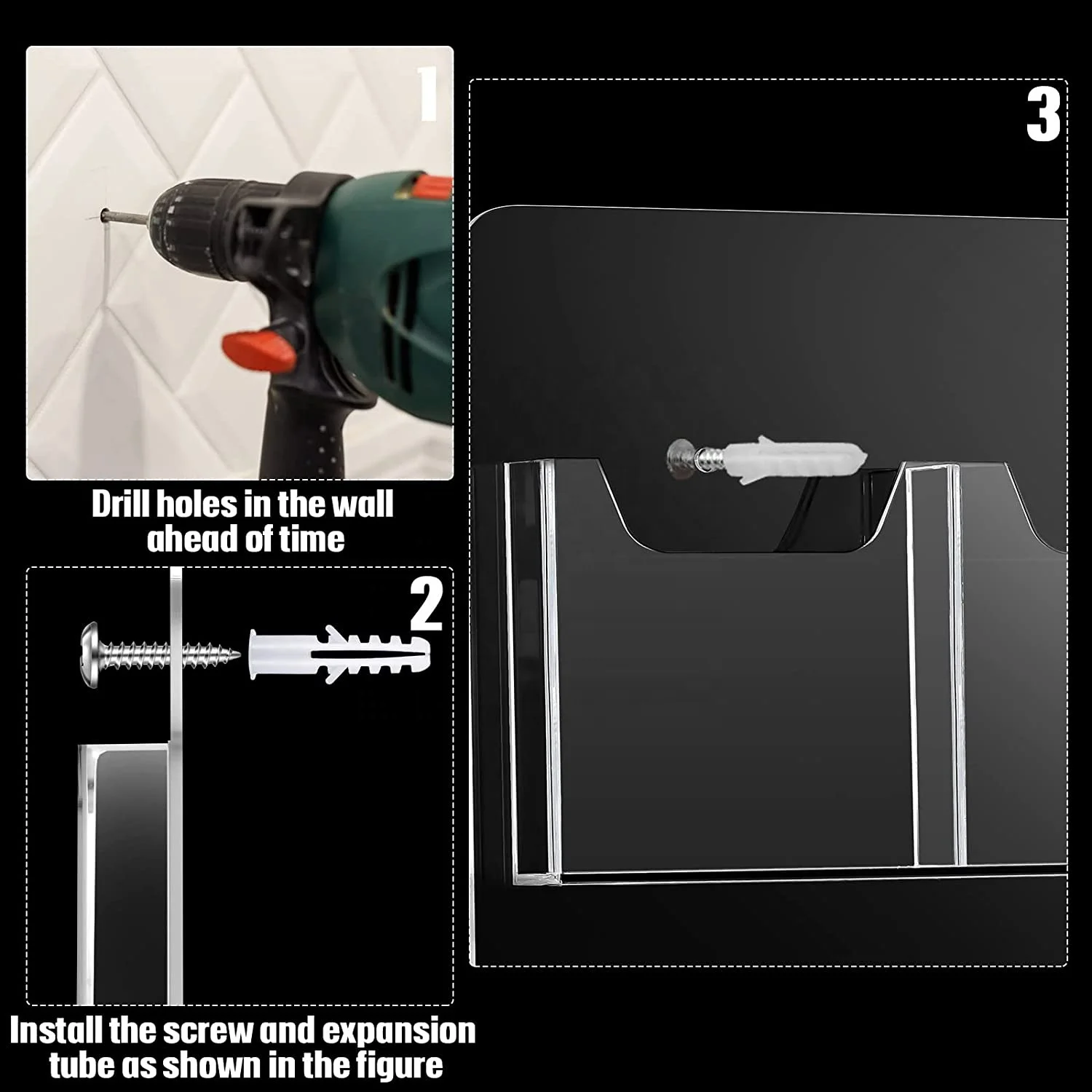 Акриловая деловая Складная брошюра тройного сложения, стойка с несколькими слотами, настенное крепление, прозрачные карманы, экономия места, брошюра, литературное меню, реклама