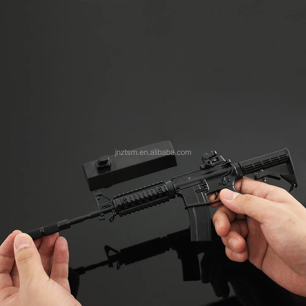 Ar15 Metal Guns Model Miniature Model Toy Gun Black 13 Scale Die Cast